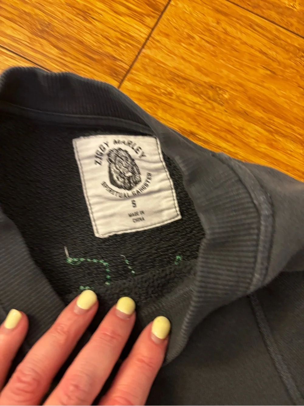 Ziggy Marley Spiritual Gangster grey Crewneck Sweatshirt with Small Heart patch